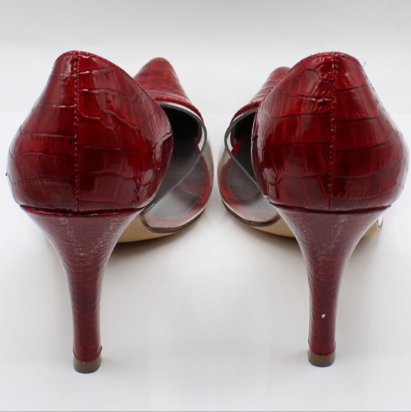 Bisou Bisou by Michele Bohbot red croc heels - Picture 5 of 9